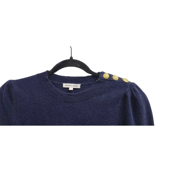 Veronica Beard Nelia Cashmere Crewneck Sweater size S Blue pullover - Picture 3 of 11